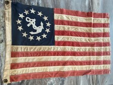 U.S. United States Antique 13 star Yacht Ship nautical 20”x30” flag RARE !!!