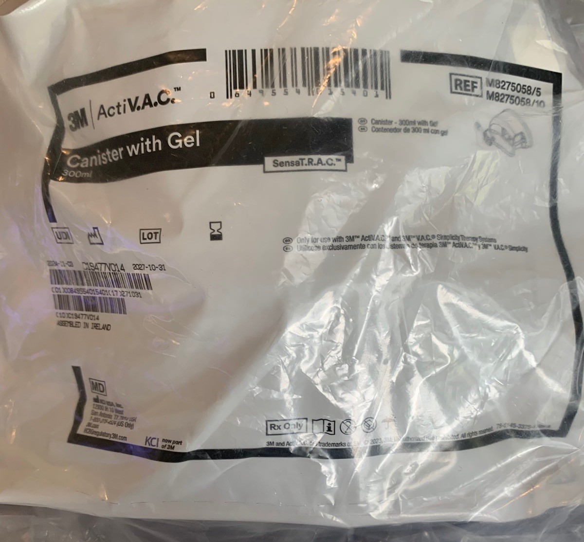 KCI M8275058 Canister with Gel for ActiV.A.C. Therapy System
