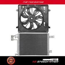 A/C Condenser & Radiator Cooling Fan Assembly For 07-2011 Jeep Wrangler V6 3.8L