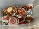 Vintage Iridescent Orange Carnival Glass Round & Oval Bowls & Plates Mixed Lot