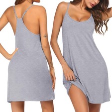 Ekouaer Nightgowns for Women Bamboo Viscose Night Gown Small, Light Grey