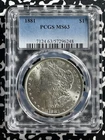 1881 U.S. $1 Morgan Dollar PCGS MS63 Lot#G564 Silver! Choice UNC!