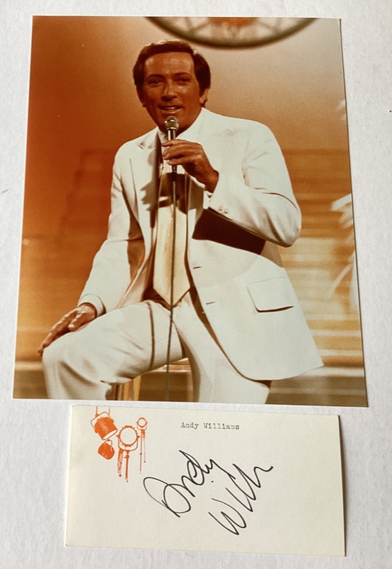 SINGER ANDY WILLIAMS AUTOGRAPH & 8 x 10 COLOR PHOTO Free Shipping