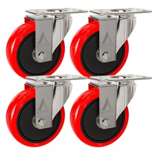 4 x Heavy Duty 100mm 700KG Rubber Swivel Castor Wheels Trolley Furniture Caster