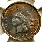 ❤️‍🔥🟤🟣🔴🟠💃NGC MS64 BN 1897 INDIAN HEAD CENT