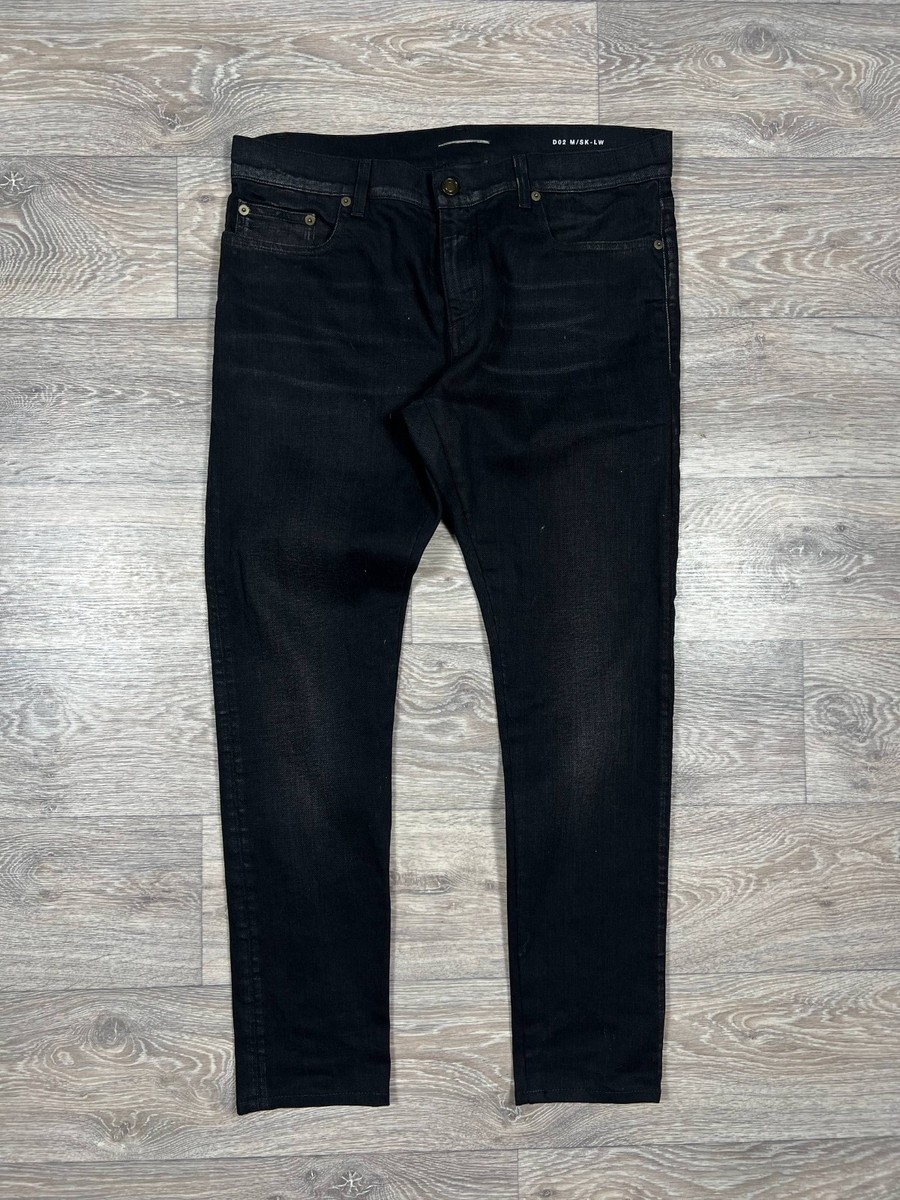 Saint laurent SLP Faded Black D02 Whisker Denim Hedi Slimane size