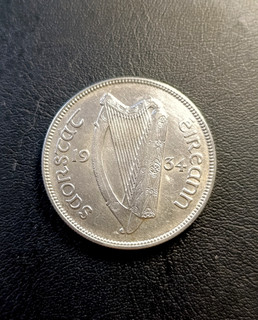 1934 Ireland Silver Half Crown coin 480k Minted Superb Example X08