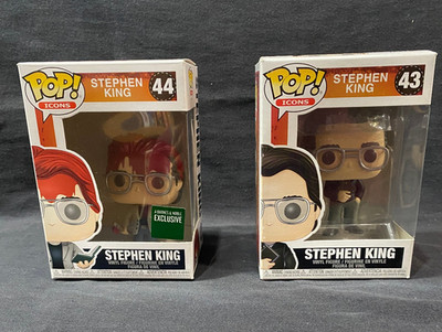 Funko Pop! Icons Stephen King 43 & B&N Exclusive 44 Bloody with Axe & Book!