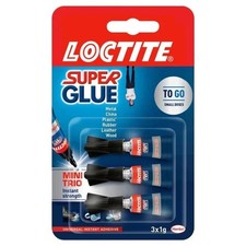 Loctite Mini Trio Super Glue Gel for High-Quality Repair for All Materials, 3x1g