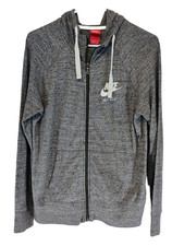 Nike Just Do It Gray Full Zip Lighweight Hoodie Womens Medium Athletic