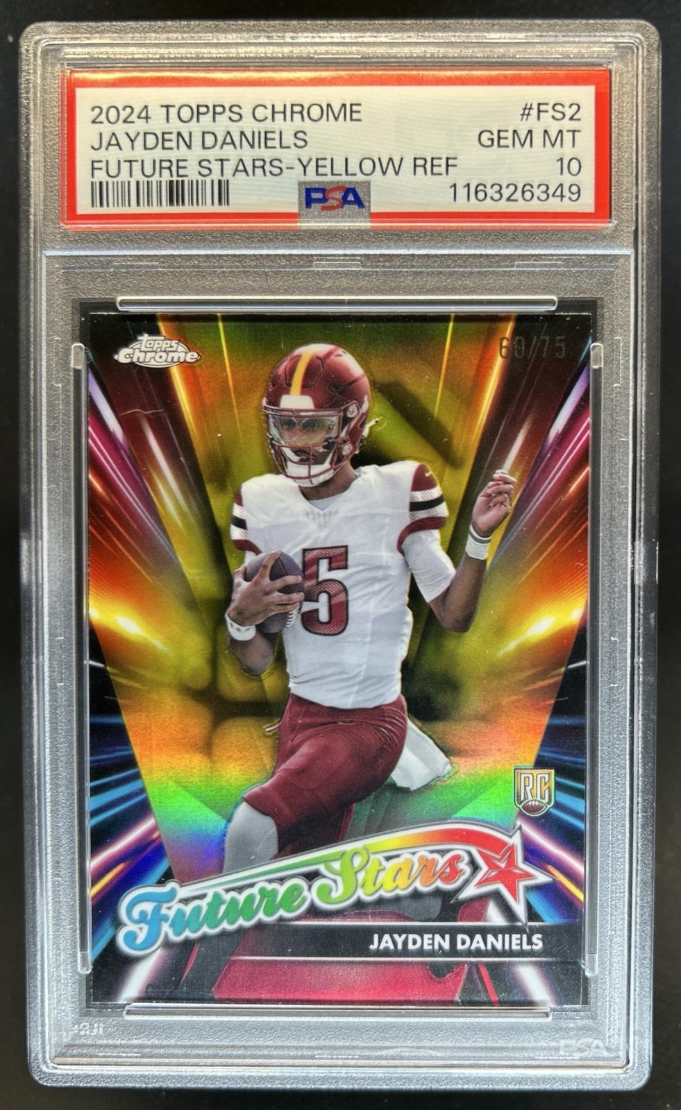 Jayden Daniels Topps Chrome Future Stars #FS2 Yellow Refractor