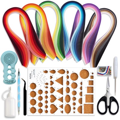 Paper Quilling Kits with 30 Colors 600 Strips and 8 Tools Paper Width3mm Blue...