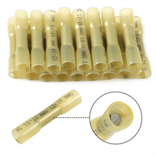 150PCS Yellow 12-10AWG Gauge Wire Connectors Heat Shrink Butt Crimp Terminals US