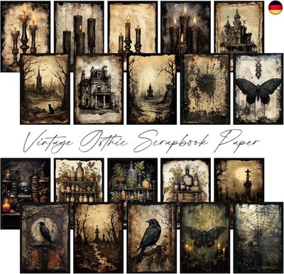 100 Stück Vintage-Scrapbook-Zubehör-Set, Gothic-Stil, Scrapbook-Papier-Sets, DIY