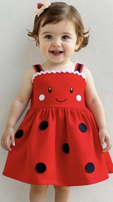 NEW Boutique Red Black Dress Lady Bug Sleeveless Straps 2T Summer Black Dots