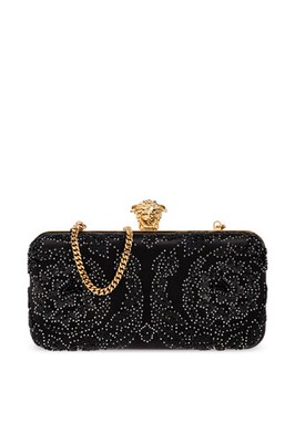 Versace - Women - Clutch bag with shimmering embellishments - Black