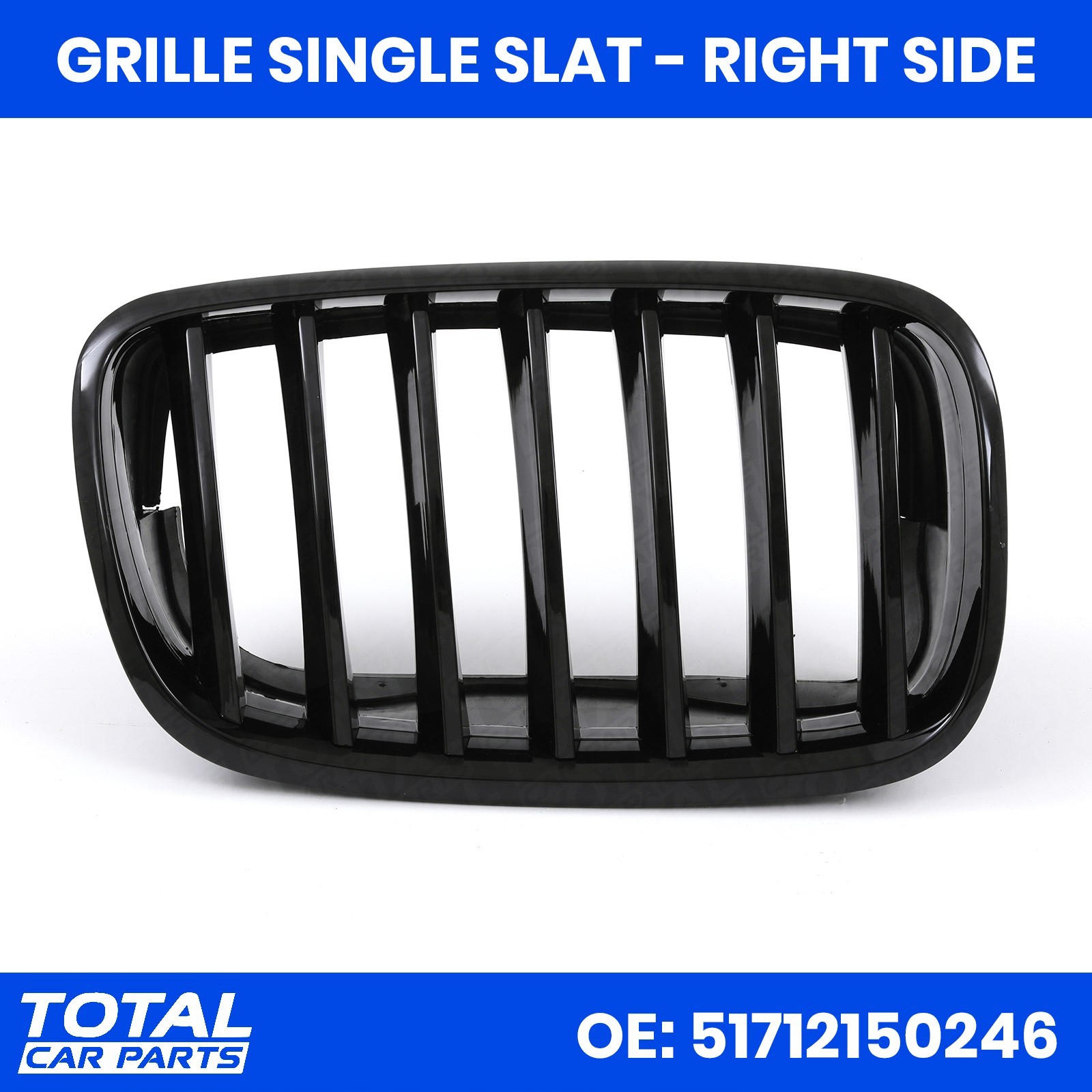 GLOSS BLACK GRILLE FRONT RIGHT RADIATOR GRILL FOR BMW X6 E71 PRE-LCI 2009-2012