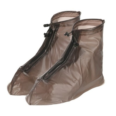 Waterproof Shoes Cover XXL Overshoes Rain Galoshes with Zipper Brown