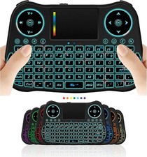 Wireless Mini Keyboard with Touchpad   2.4GHz USB Dongle, RGB Backlit