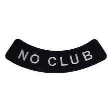 NO CLUB Rocker Patch - 11" x 2.75" Large Black & Silver Biker Vest Jacket DIY