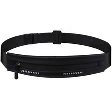 Black Slim Running Belt Fanny Pack Exercise Waist Pack for Women and Men