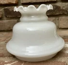 Vintage Milk Glass Shade Replacement With printed Ruffled Top 5 7/8” Fitter￼