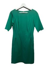 Tahari Arthur S. Levine Sheath Dress 2 GREEN Stretch Short Sleeve