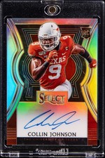 2020 Panini Select Draft Picks Autographs #14 Collin Johnson Auto Rookie Card. rookie card picture