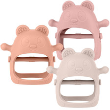 Eascrozn 3 Pack Baby Teething Toys for 3-6 6-12 Months, Food Grade Silicone Teet