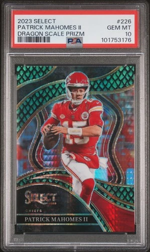 2023 Panini Select #226 Patrick Mahomes II Dragon Scale Prizms PSA 10 #/70
