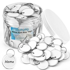 180 Pieces Metal Rim Key Tags Blank Round Paper Key Tags 1.25 Inches Paper Tags