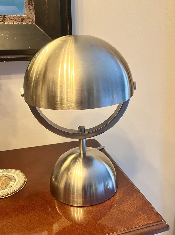 "Lámpara de mesa Intertek Howin HX-T0996 estilo MCM cuenco inoxidable ajustable 13""Hx9""W" Foto 2 de 4