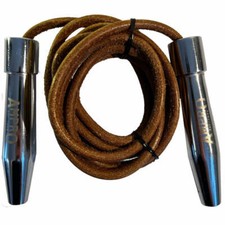 Ampro Alloy Handle Leather Skipping Rope - Steel Handle / Jump Rope / Fitness