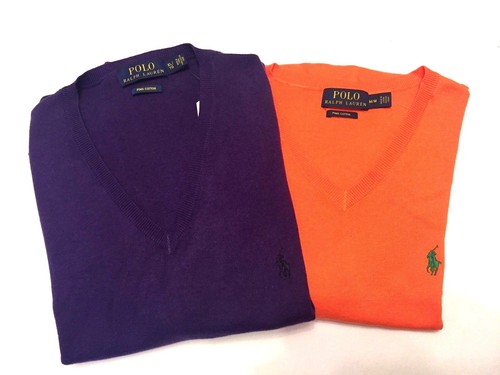 nwt polo ralph lauren mens pima cotton v neck sweater knit m &