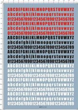 Fonts Impact English alphabet number black Model Kit Water Decal