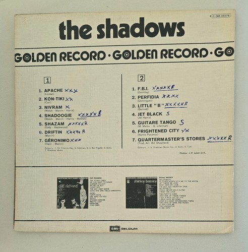 THE SHADOWS" GOLDEN RECORD " BELGIAN EDITION LP 12" - Picture 2 of 4