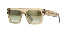 Tom Ford FAUSTO FT 0711 Transparent Brown/Green Shaded Mirror (47Q) Sunglasses  