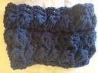 Ob.D. Handmade, Hand Crocheted, Head Band/Cowl, Blue w/Gold Button — photo 8