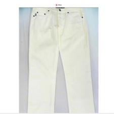 NYC Reason Women Jeans 34 Light Yellow Straight Leg Cotton Denim Made In USA