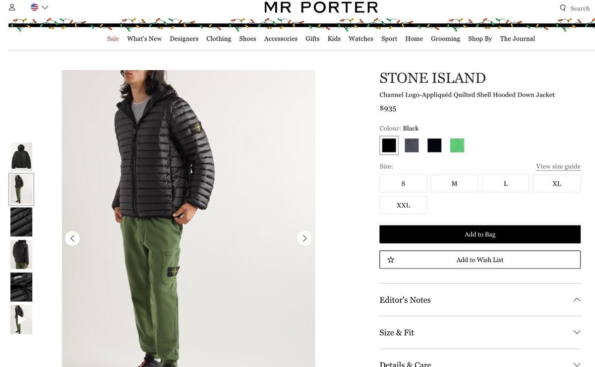 STONE ISLAND Channel Logo Quilted Shell Down Hooded Jacket STONE ISLAND Channel Logo Quilted Shell Down Hooded Jacket