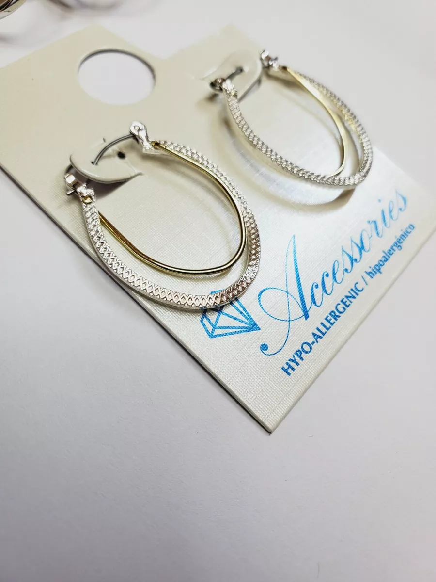 George Walmart Brand Hoop Earrings 4 Pair .75 in to 1.25 in