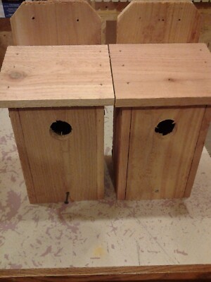 2 BLUEBIRD CEDAR BIRD HOUSE NEW HANDMADE 5/8 CEDAR MADE IN USA