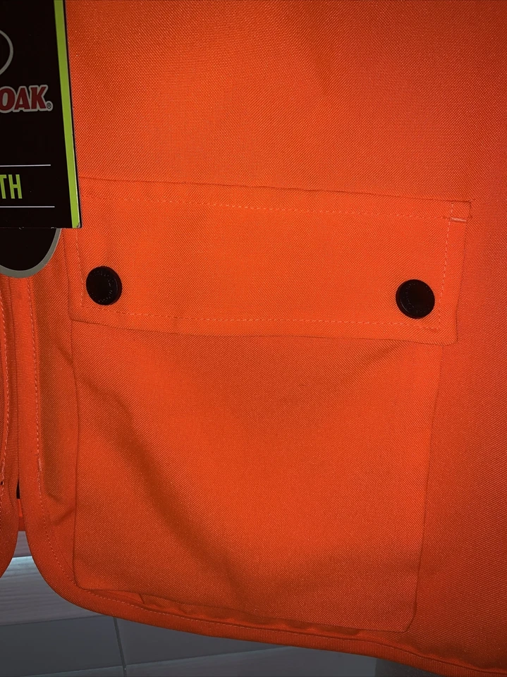 Youth Hunting Safety Vest Mossy Oak Blaze Orange Padded Shoulders Size 18 - Image 4 of 4