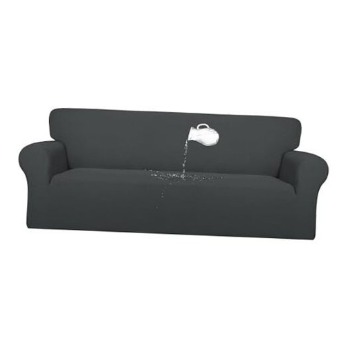 PureFit 100% Dual Waterproof Couch Cover Slipcovers for Couches Sofa Dark Gray