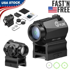 Professional RefIex Green Dot Sight Optic Riflescope w/ 1 inch Riser & Low Mount