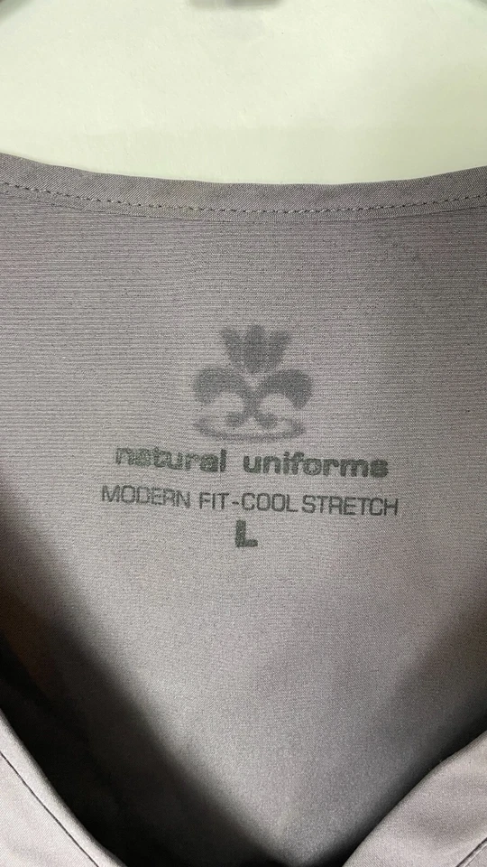 Natural Uniforms Scrub Top Womens Size Large Short Sleeve Solid Purple. - Image 4 of 4