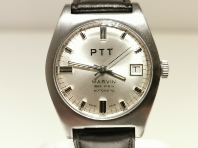 VINTAGE RARE SWISS MEN'S STAINLESS STEEL AUTOMATIC WATCH ''MARVIN'' PTT GES MBH