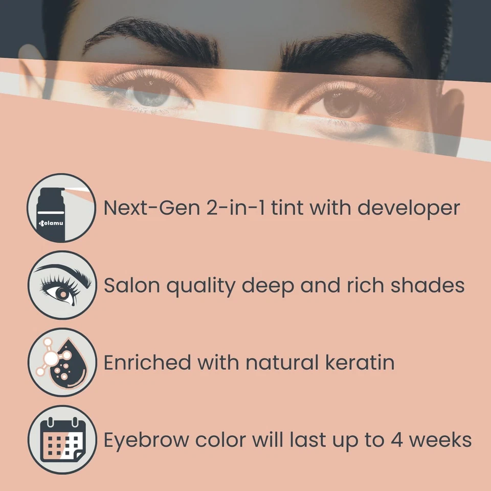 Eyebrow and Eyelash Tint With Oxidant BrowPlex 2 in 1 Natural Brown, Black 30 ml - Image 4 of 4