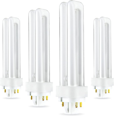 (4 Pack) PLC-18W 865, 4 Pin G24Q-2, 18 Watt Double Tube, Compact Fluorescent Lig