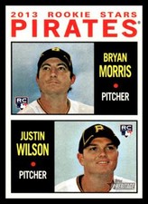 2013 Topps Heritage #418 Rookie Stars Bryan Morris Justin Wilson Pirates Rookie